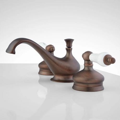 Shannon Widespread Bathroom Faucet - Porcelain Lever Handles