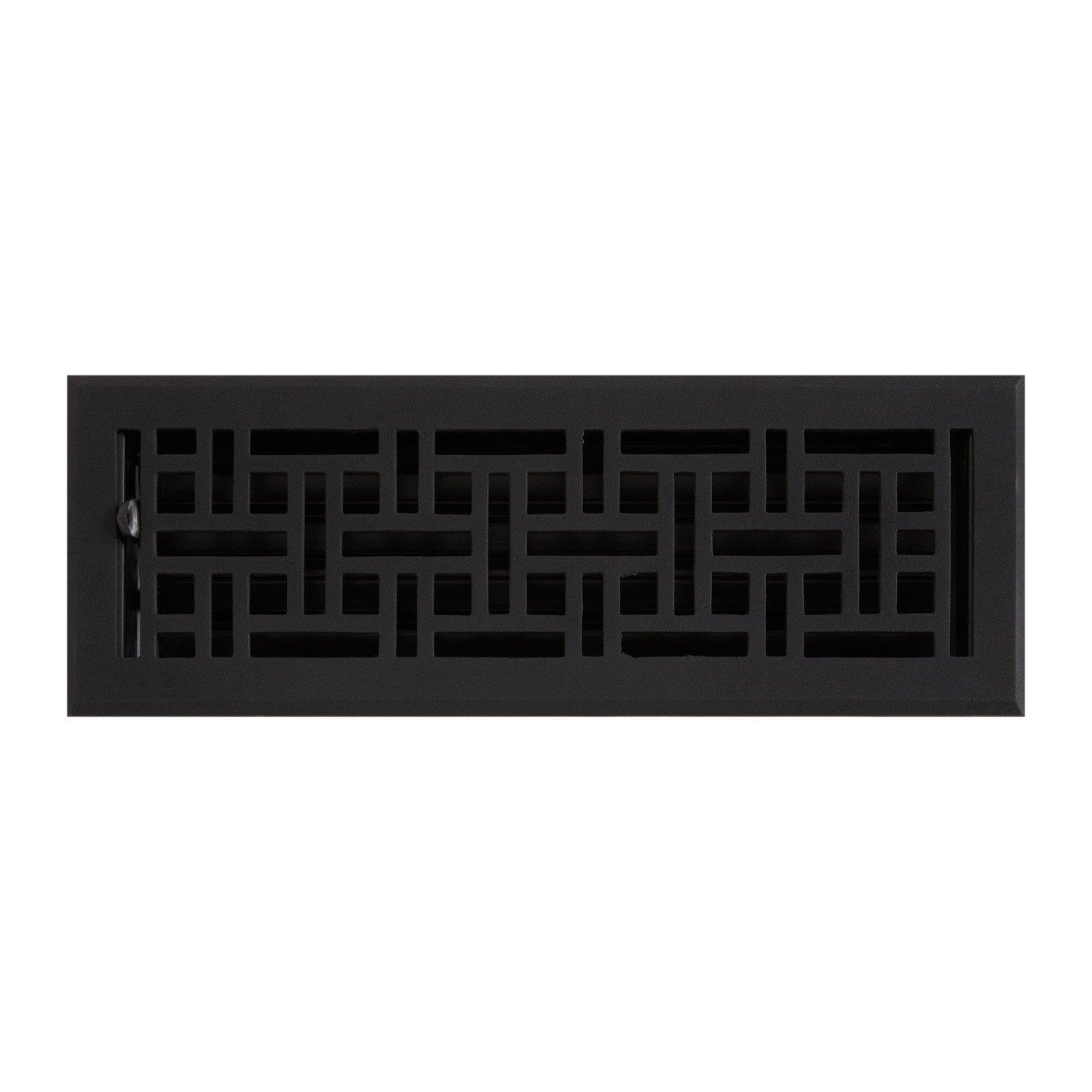 Wicker Style Cast Iron Floor Register - 4" x 14" (5-1/8" x 15-5/8 ...