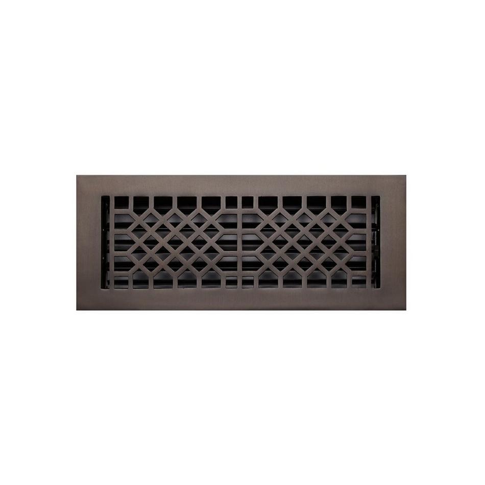 Antique Style Brass Floor Register - Bronze 4" x 8" (5-3/4" x 9-3/8" Overall), , large image number 0