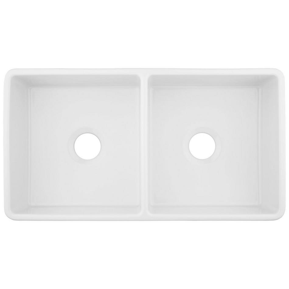 33" Reinhard Double-Bowl Fireclay Farmhouse Sink - White, , large image number 3