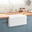 24" Reinhard Fireclay Farmhouse Sink - White, , large image number 0