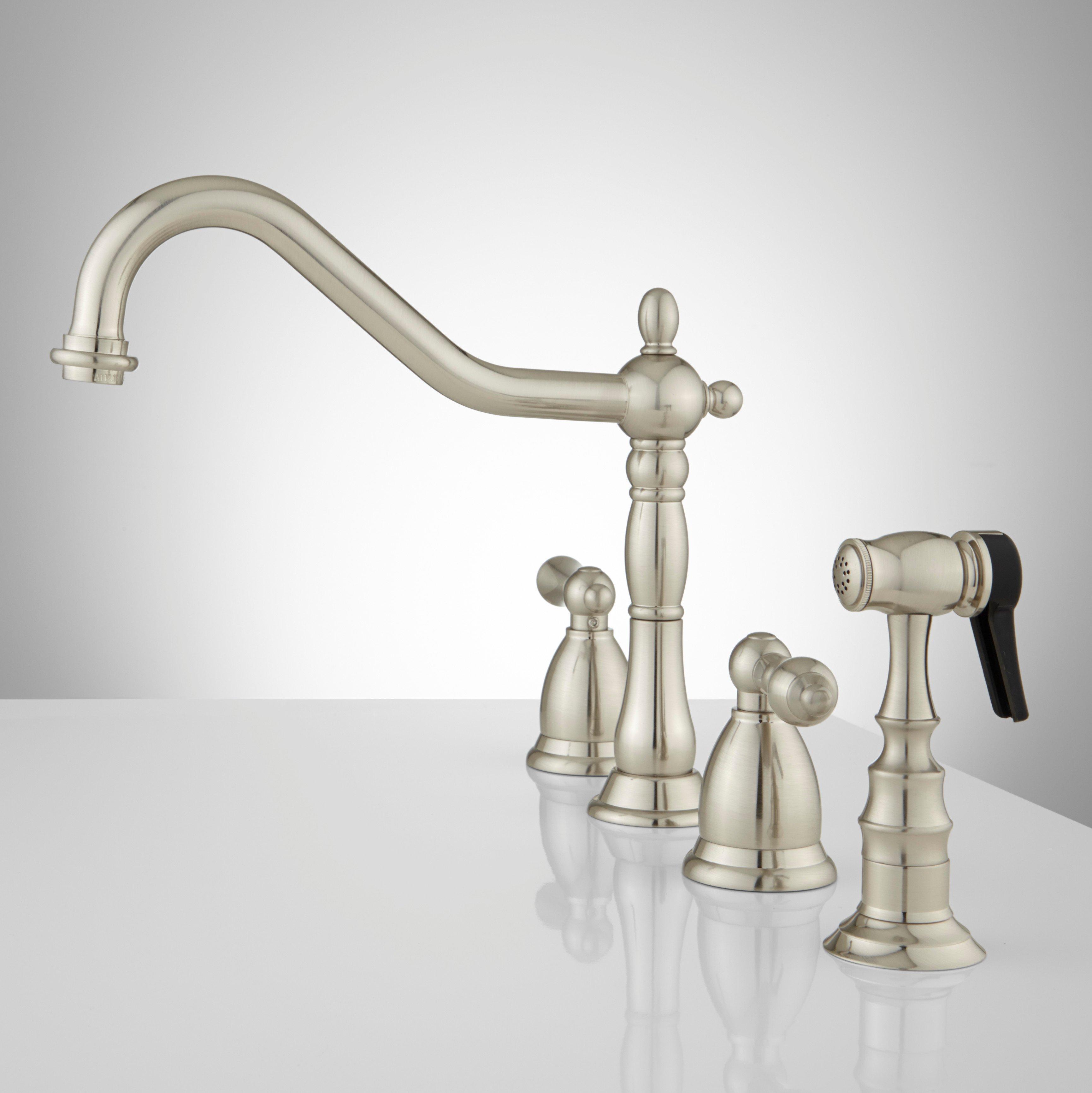 Helena Widespread Kitchen Faucet with Side Spray Signature Hardware