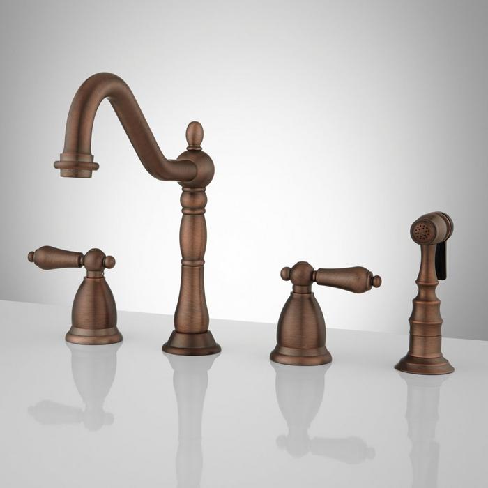 Helena Widespread Kitchen Faucet with Side Spray - Oil Rubbed Bronze
