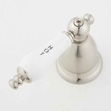 Victorian Widespread Bathroom Faucet - Porcelain Lever Handles