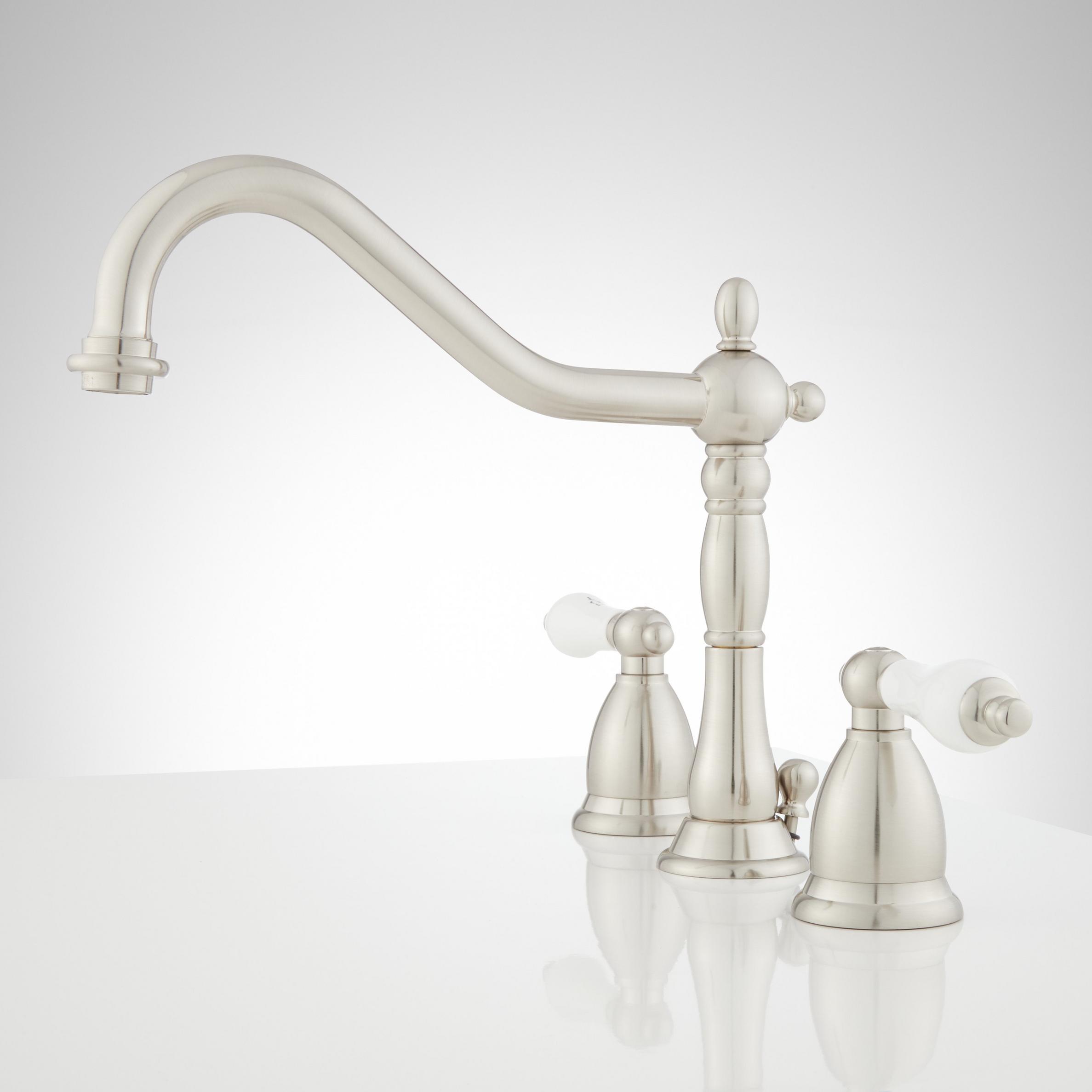 Victorian Widespread Bathroom Faucet Porcelain Lever Handles Signature Hardware