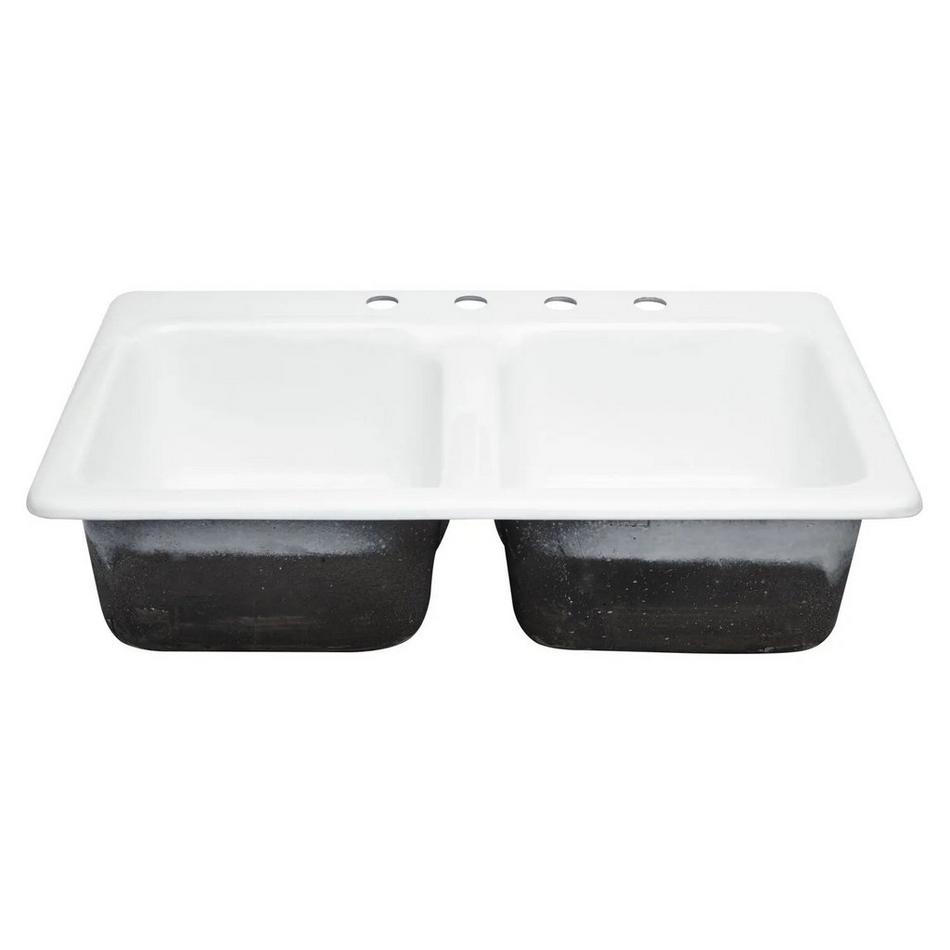33" Blyth Double-Bowl Cast Iron Drop-in Kitchen Sink - White, , large image number 8