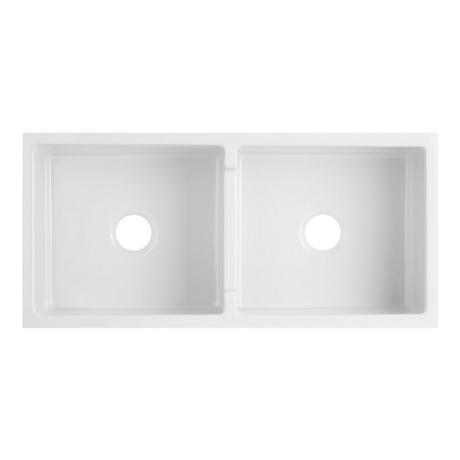 39" Risinger Double-Bowl Fireclay Farmhouse Sink - White