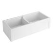 39" Risinger Double-Bowl Fireclay Farmhouse Sink - Casement Apron - White, , large image number 1