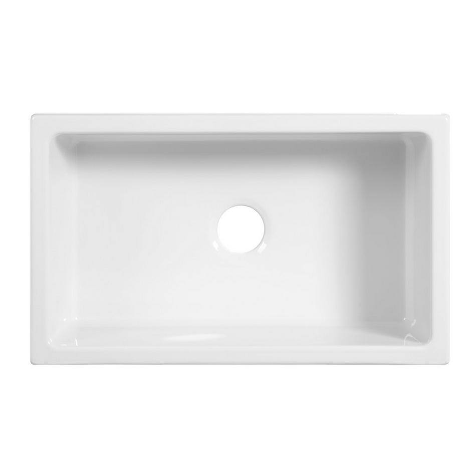 30" Risinger Fireclay Farmhouse Sink - Casement Apron - White, , large image number 4
