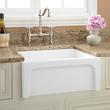 24" Risinger Fireclay Farmhouse Sink - Casement Apron - White, , large image number 0