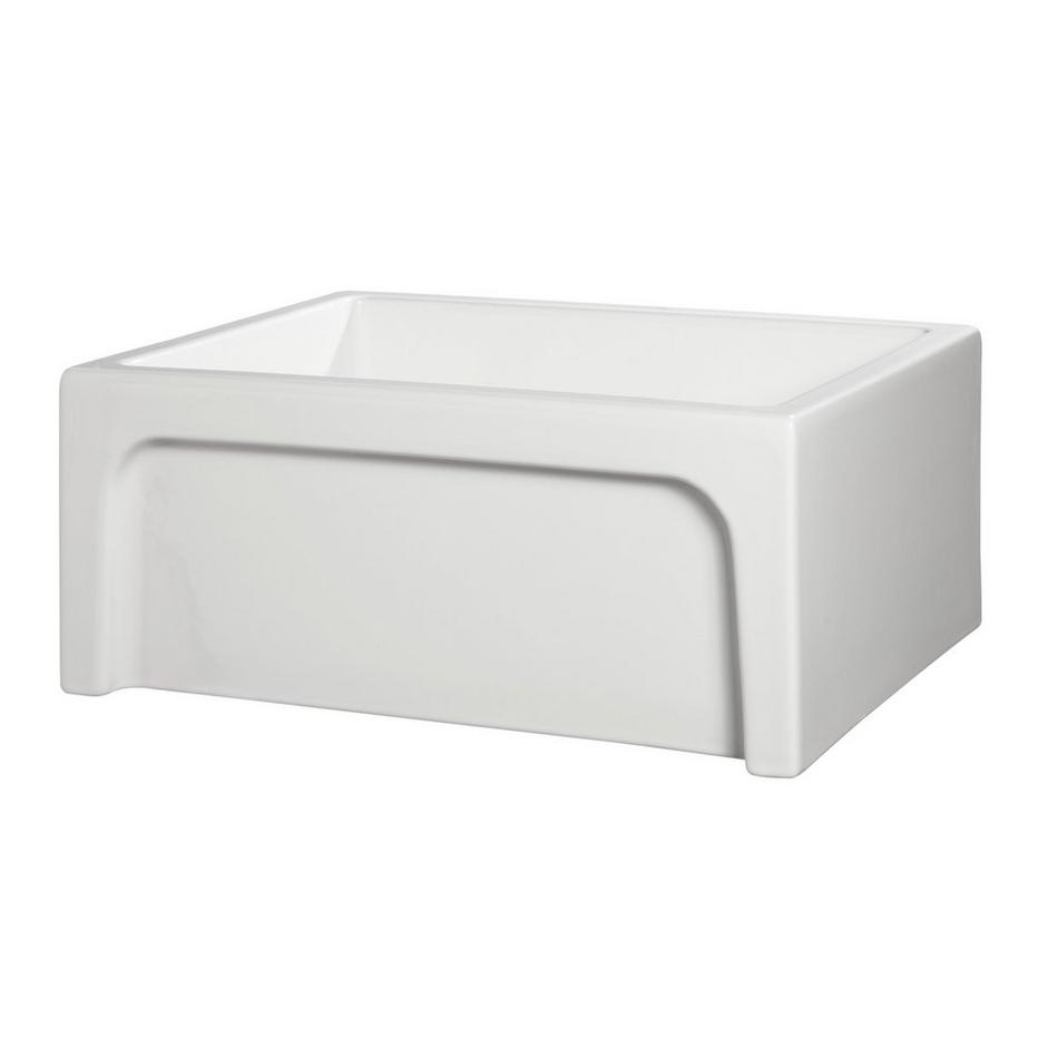 24" Risinger Fireclay Farmhouse Sink - Casement Apron - White, , large image number 1