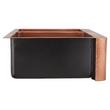 36" Tegan 70/30 Offset Double-Bowl Hammered Copper Farmhouse Sink - Small Bowl Right, , large image number 2