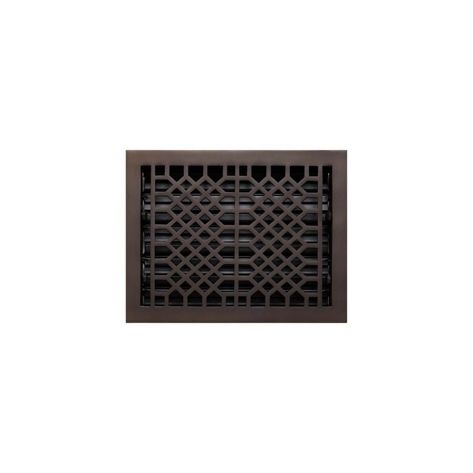 Antique Style Brass Floor Register - Bronze 8" x 10" (9-3/4" x 11-3/8" Overall), , large image number 0