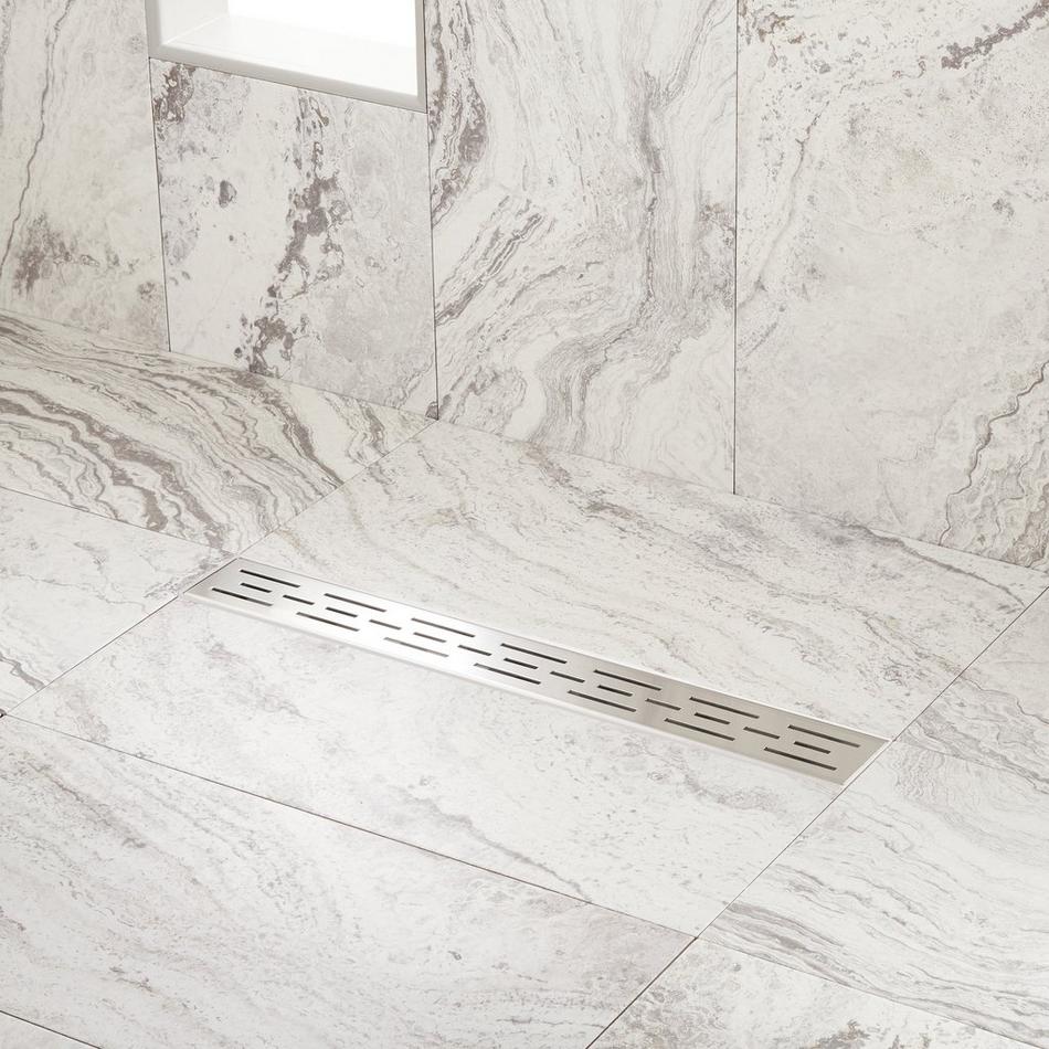 24" Effendi Linear Shower Drain - with Drain Flange - Brushed Stainless Steel, , large image number 0