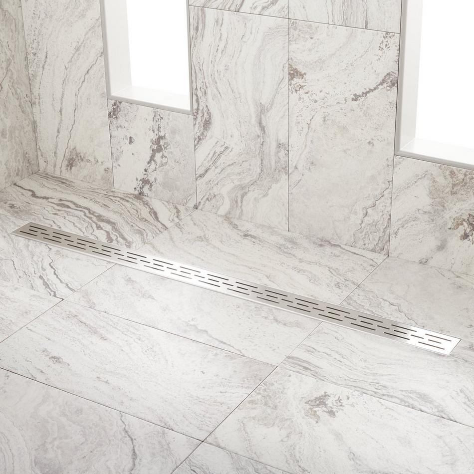 60" Effendi Linear Shower Drain - with Drain Flange - Brushed Stainless Steel, , large image number 0