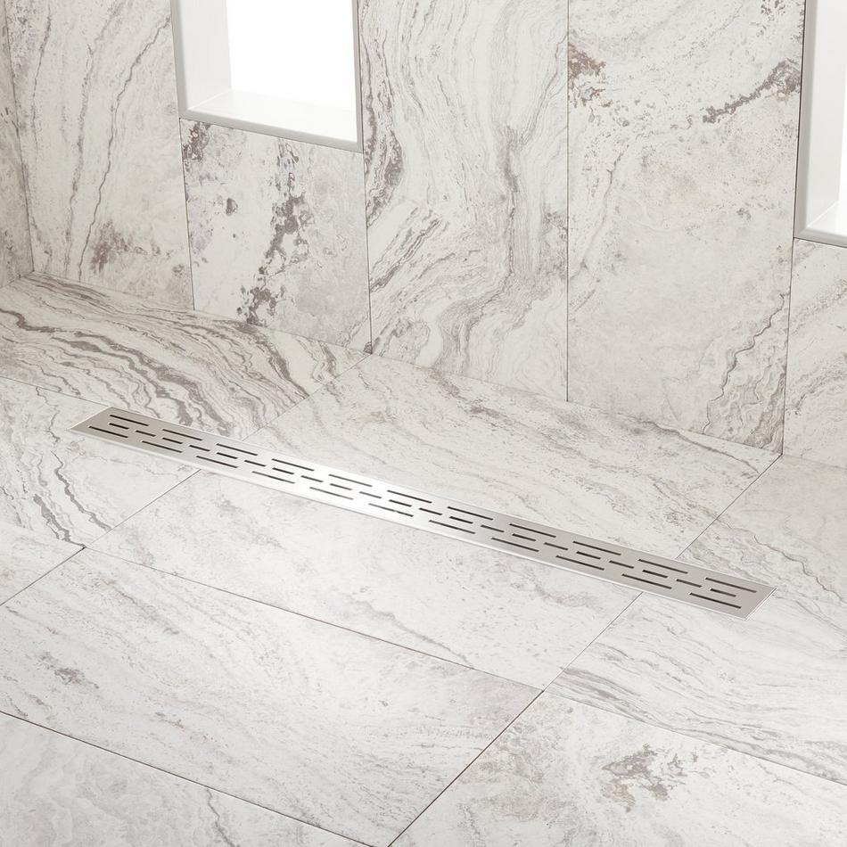 40" Effendi Linear Shower Drain - with Drain Flange - Brushed Stainless Steel, , large image number 0