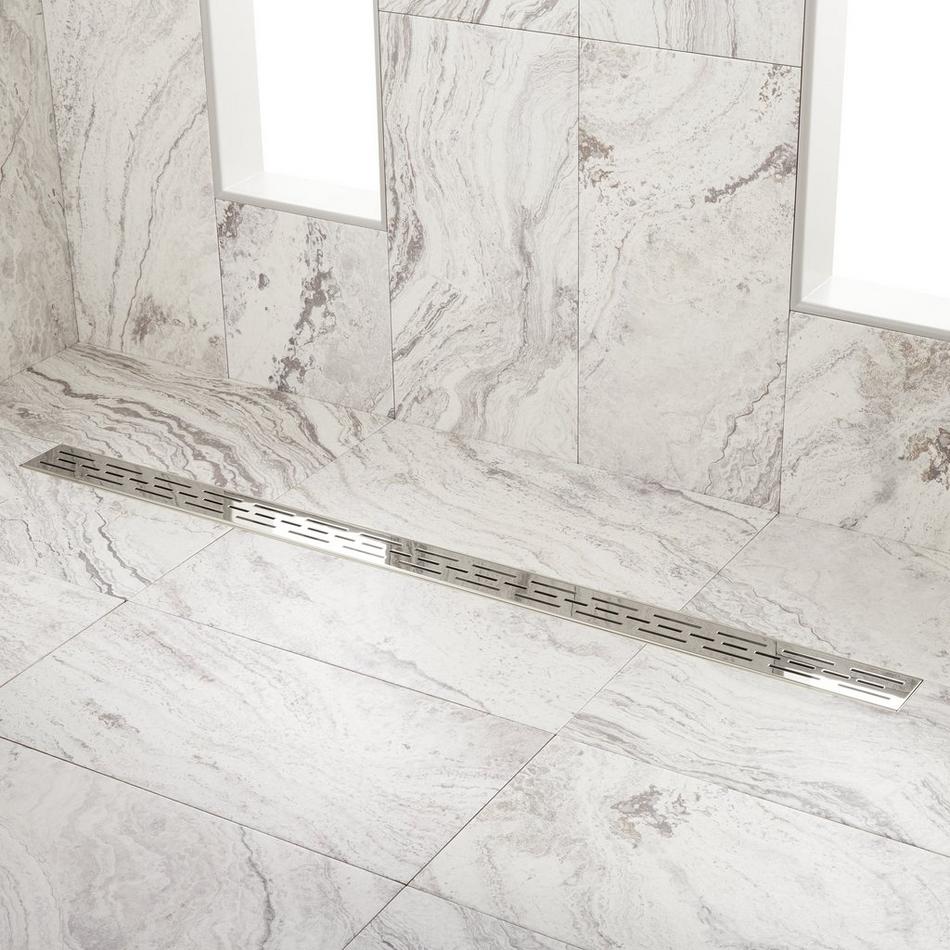 60" Effendi Linear Shower Drain - with Drain Flange - Polished Stainless Steel, , large image number 0