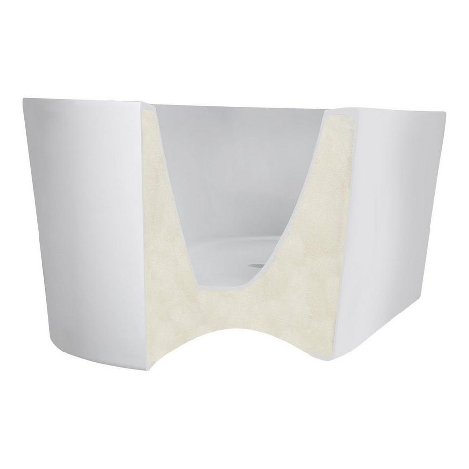 72" Sheba Acrylic Double-Slipper Tub - White Drain Trim, , large image number 6