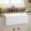 30" Oldham Fireclay Farmhouse Sink with Fluted Apron - White, , large image number 0