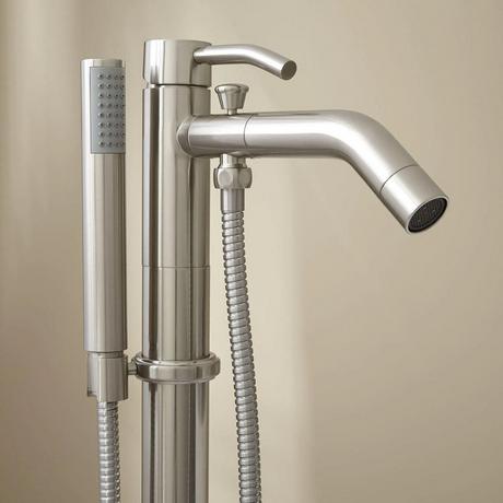 Caol Freestanding Tub Faucet with Hand Shower - Brushed Nickel