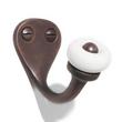 Solid Brass Petite Single Hook with White Porcelain Knob, , large image number 3