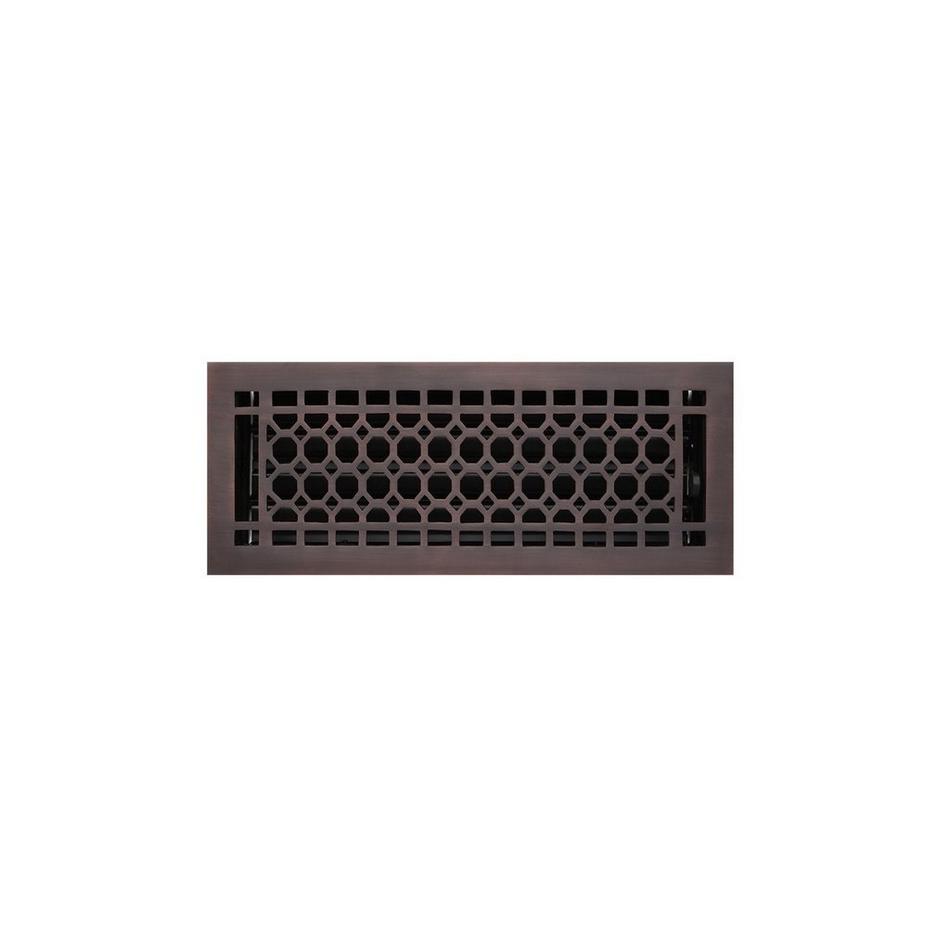 Honeycomb Brass Floor Register - Bronze 4" x 12" (5" x 13-1/4" Overall), , large image number 0