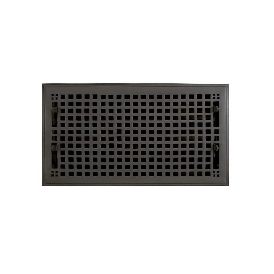 Mission Brass Floor Register - Oil Rubbed Bronze 8"x10" (9-3/4"x11-1/2" Overall), , large image number 0