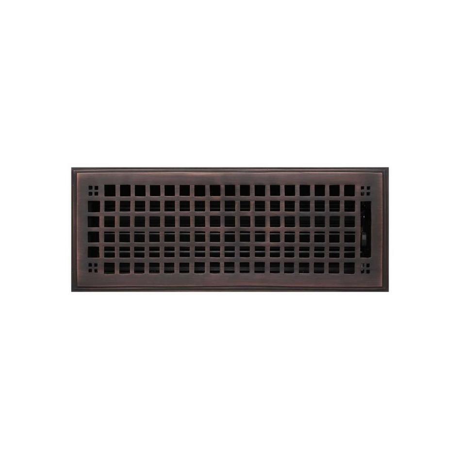 Mission Brass Floor Register - Bronze 4" x 12" (5-1/8" x 13-1/4" Overall), , large image number 0