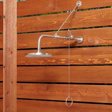 Kirwin Freestanding Outdoor Shower Panel with Hand Shower | Stainless Steel | Signature Hardware 478730