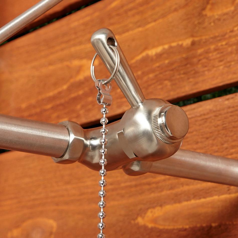 Stainless Steel Pull Chain Wall-Mount Outdoor Shower, , large image number 2