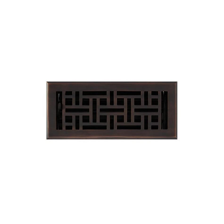 Wicker Style Brass Floor Register - Oil Rubbed Bronze 4" x 8" (5" x 9-1/8" Overall), , large image number 0