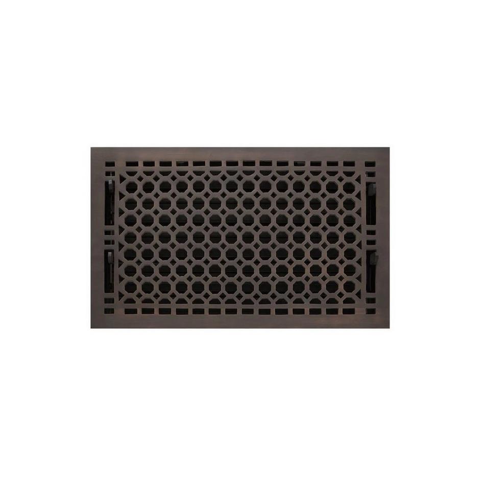 Honeycomb Brass Floor Register - Bronze 8"x14" (9-1/4"x15-1/8" Overall), , large image number 0