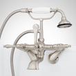 Tub Wall-Mount Telephone Faucet with Hand Shower - Lever Handle - Brushed Nickel, , large image number 1