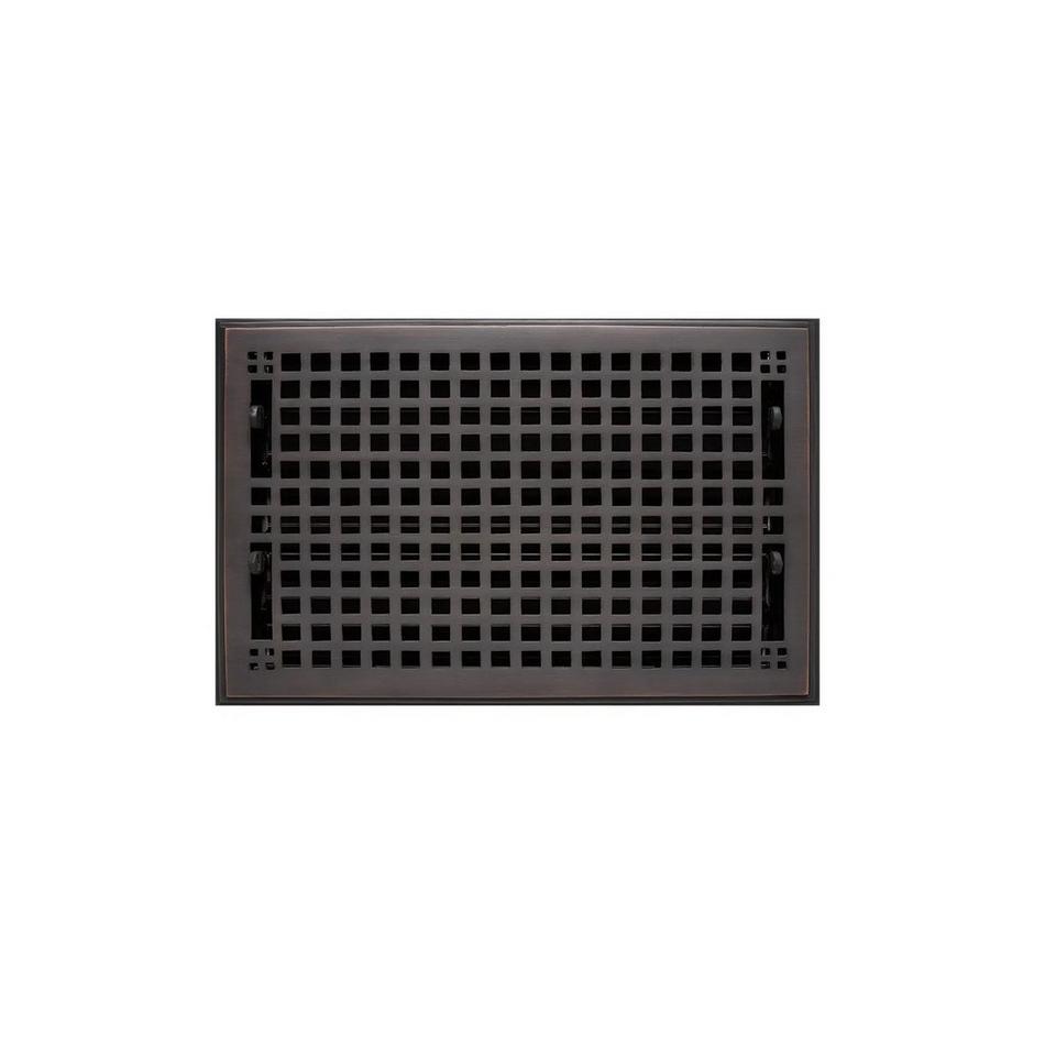 Mission Floor Register - Oil Rubbed Bronze 8" x 12" (Overall 9-3/4" x 13-1/2"), , large image number 0