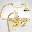 Tub Wall-Mount Telephone Faucet with Hand Shower - Lever Handle - Polished Brass, , large image number 1