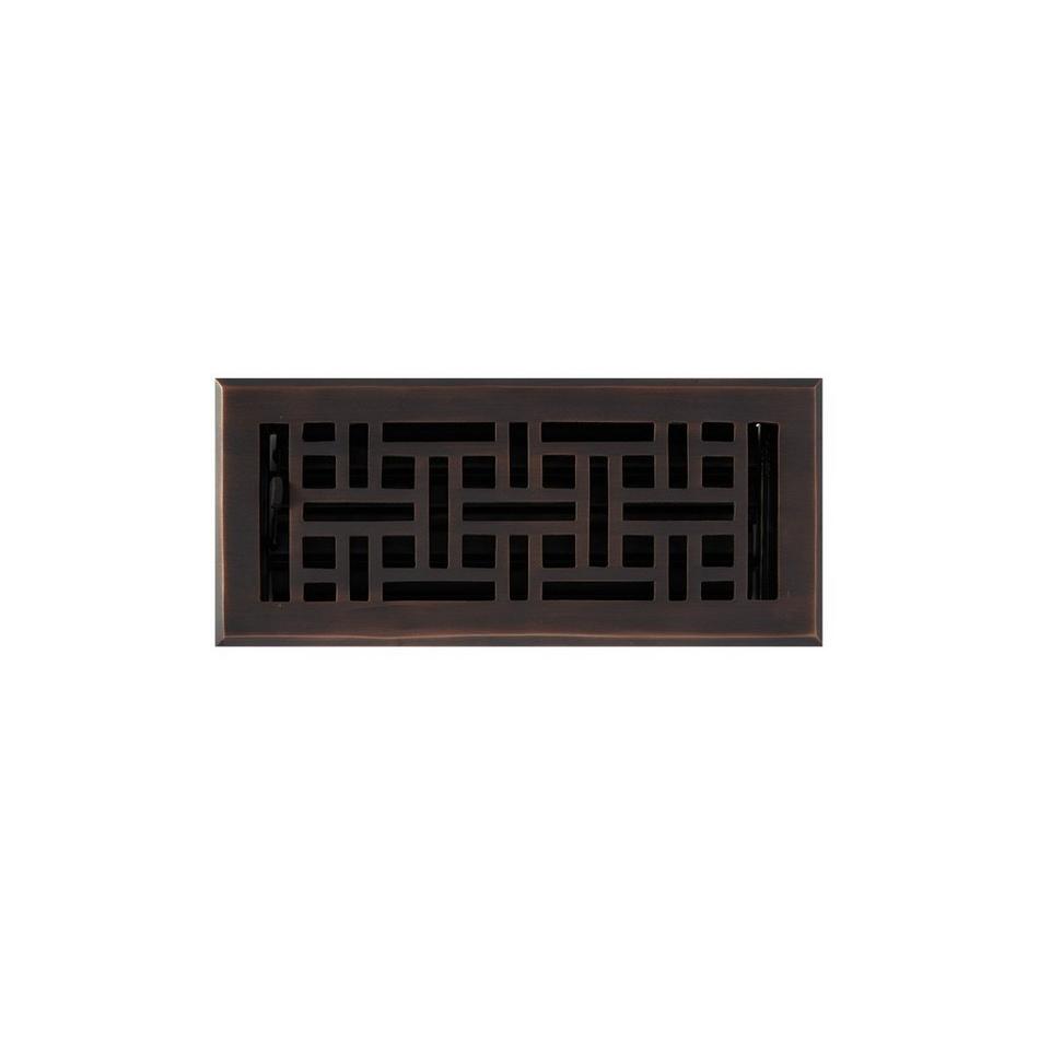 Wicker Style Solid Brass Floor Register - Oil Rubbed Bronze 10" x 14" (11-1/8" x 15" Overall), , large image number 8