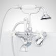 Tub Wall-Mount Telephone Faucet & Hand Shower - Porcelain Cross Handle, , large image number 0