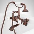 Tub Wall-Mount Telephone Faucet & Hand Shower - Porcelain Cross Handle, , large image number 3