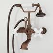 Wall-Mount Telephone Faucet with Porcelain Cross Handle and Wall Couplers, , large image number 2