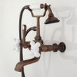 Wall-Mount Telephone Faucet with Porcelain Cross Handle and Wall Couplers, , large image number 3
