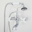 Wall-Mount Telephone Faucet with Porcelain Cross Handle and Wall Couplers, , large image number 0
