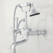 Wall-Mount Telephone Faucet with Porcelain Cross Handle and Wall Couplers, , large image number 1