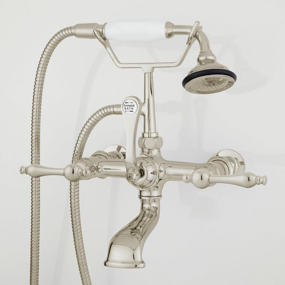 Wall-Mount Telephone Faucet and Hand Shower - Lever Handle - Polished Nickel, , large image number 0