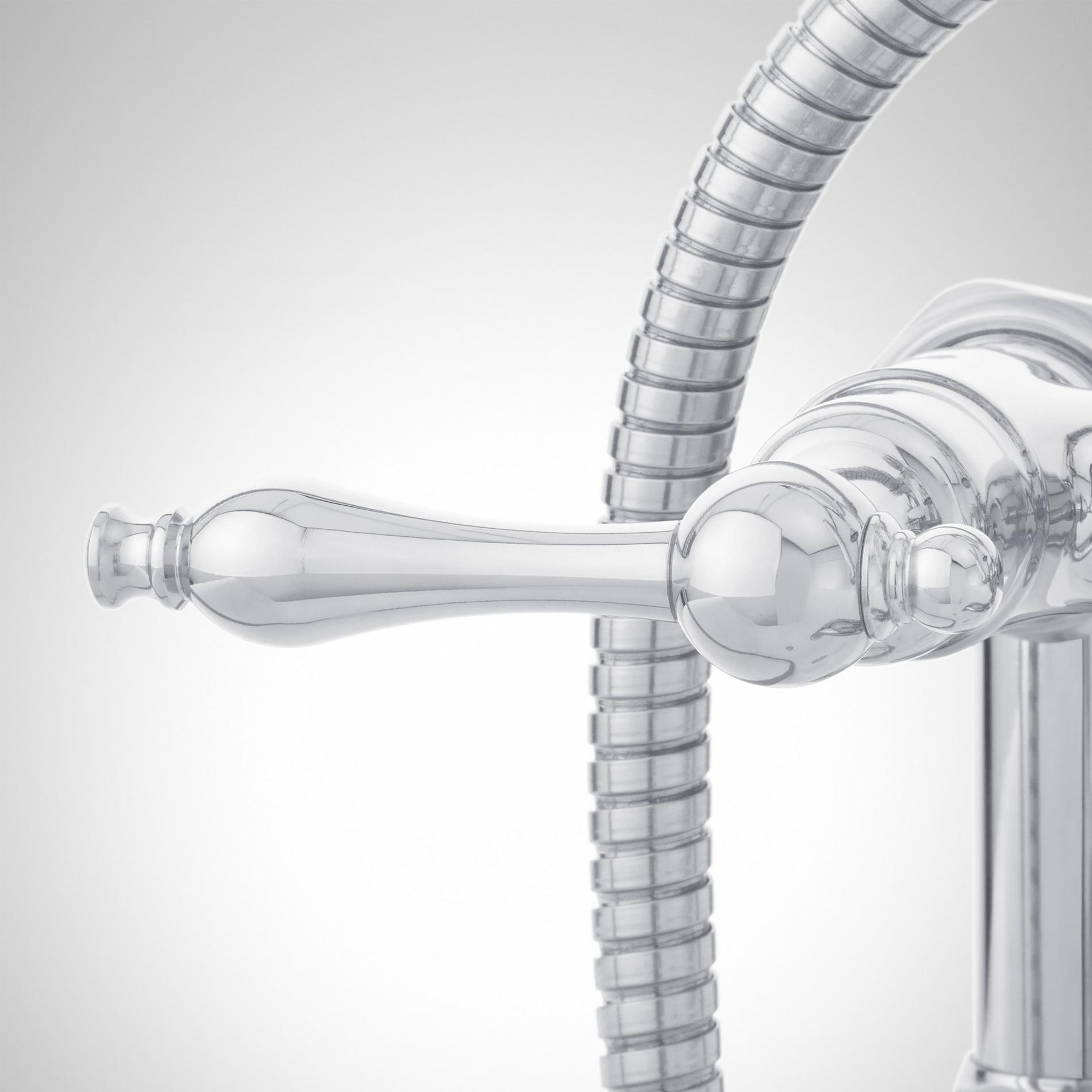 DeckMount Telephone Tub Faucet with Lever Handles and Deck Couplers