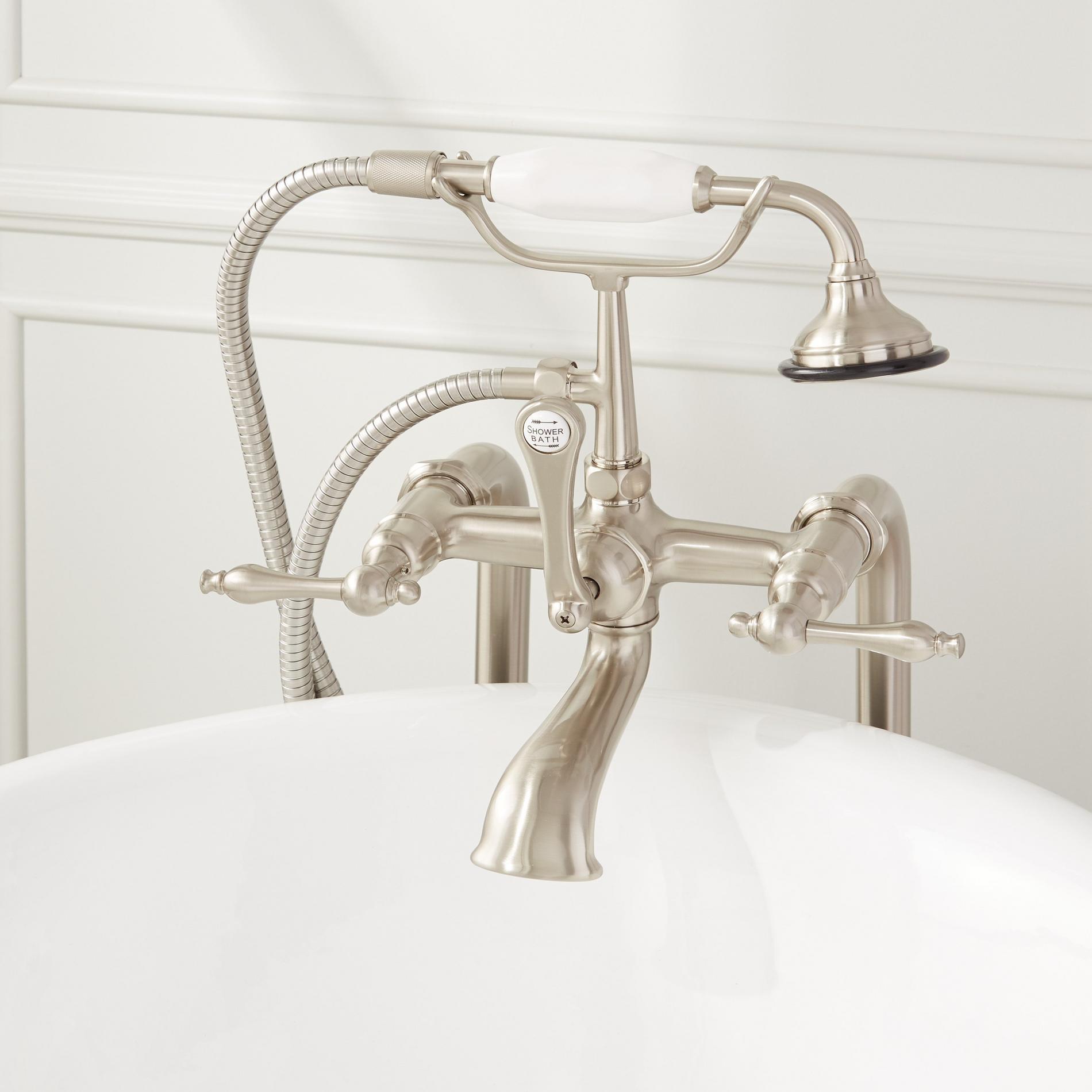 Freestanding Telephone Tub Faucet & Supplies - Lever Handles ...