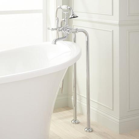 Freestanding Telephone Tub Faucet & Supplies - Lever Handles