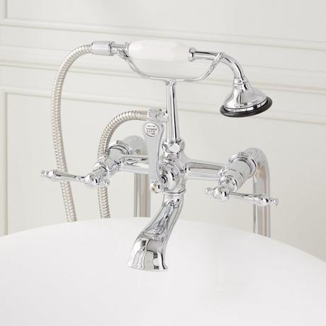 Freestanding Telephone Tub Faucet & Supplies - Lever Handles