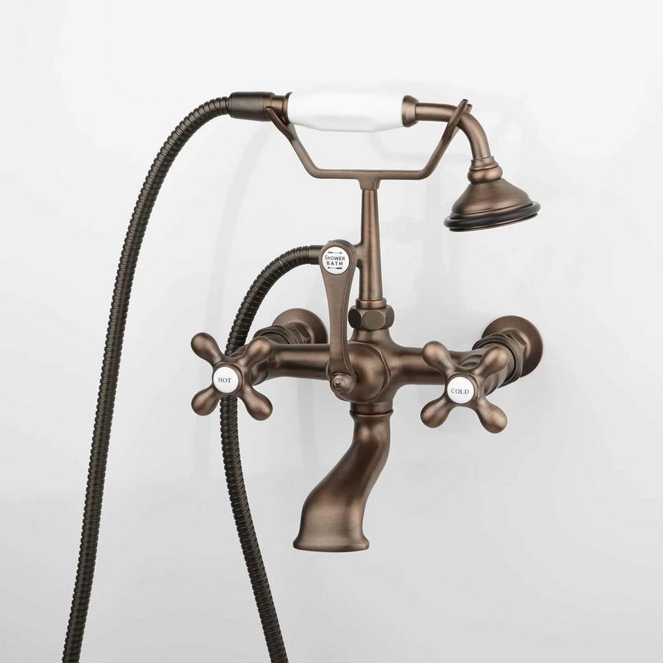 Wall-Mount Telephone Faucet and Hand Shower - Cross Handles - Oil Rubbed Bronze, , large image number 1
