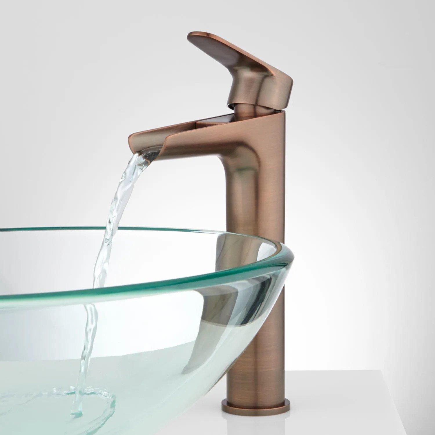 Knox Waterfall Vessel Faucet with Pop-Up Drain | Signature Hardware