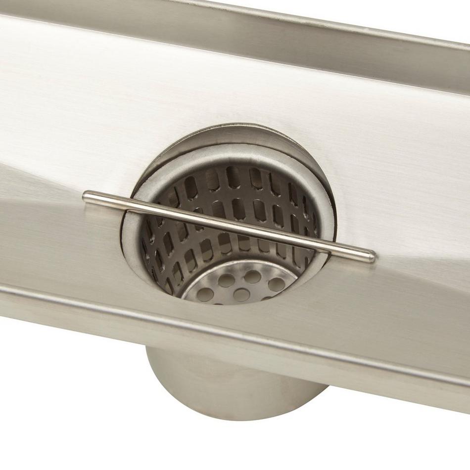 24" Cohen Linear Tile-In Shower Drain - with Drain Flange - Brushed Stainless Steel, , large image number 7